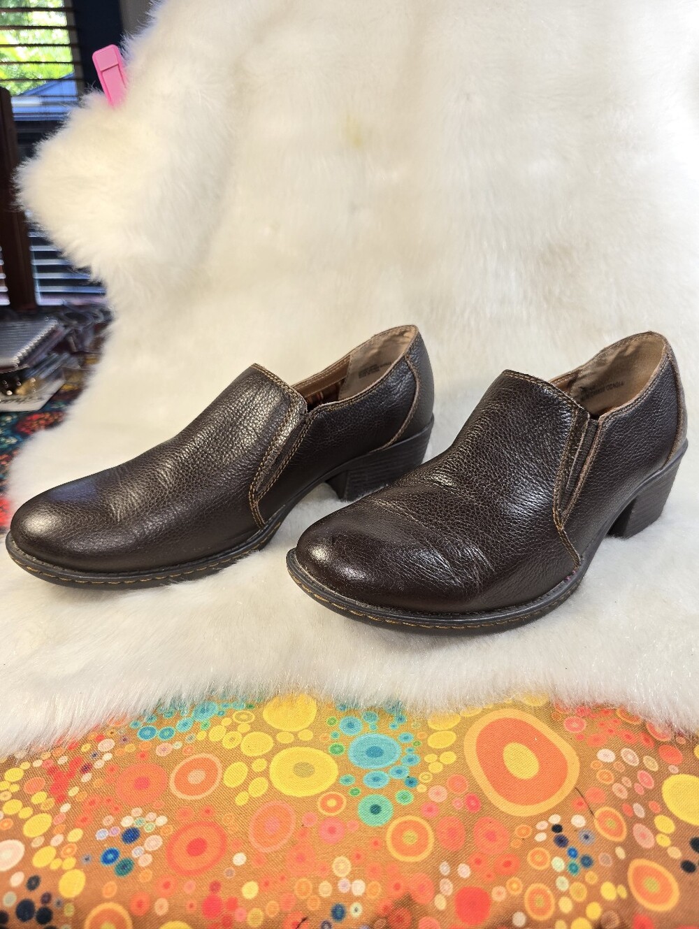 b.o.c. "Shooties" (shoes + booties) Women's Dark Brown Leather Slip-On Loafers